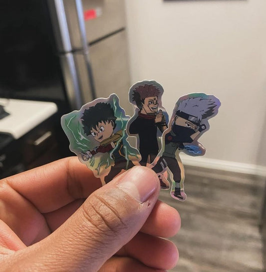 Deku, Kakashi, and Sukuna Mini Sticker Pack